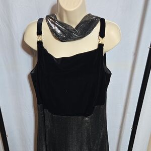 Betsy & Adam Elegant Black and Silver Women's Dress